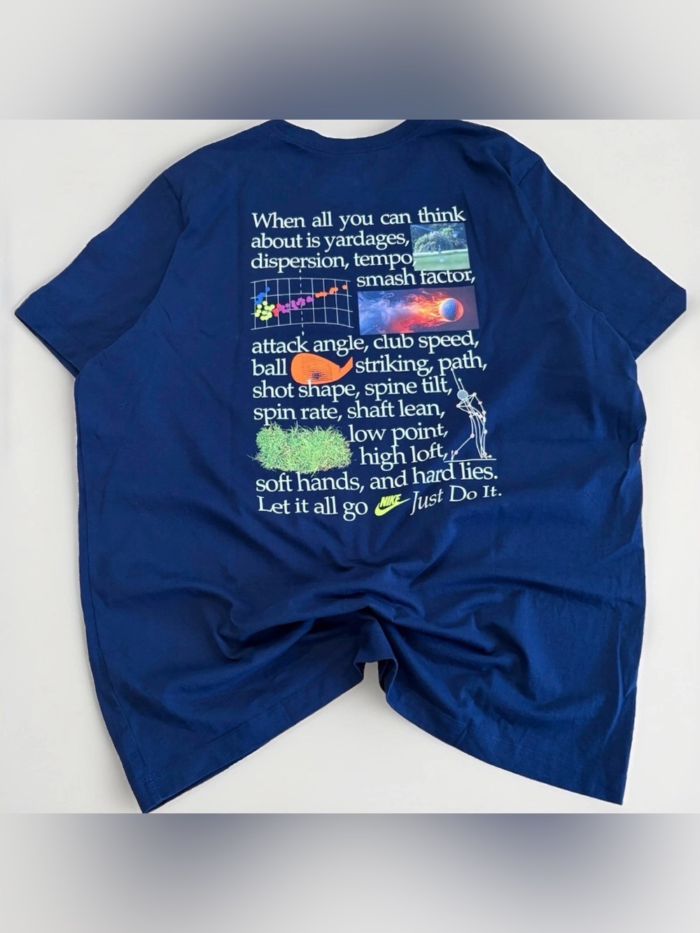 Nike Golf T-Shirt Size XL Blue The Nike Tee Back Graphic Basic Tee